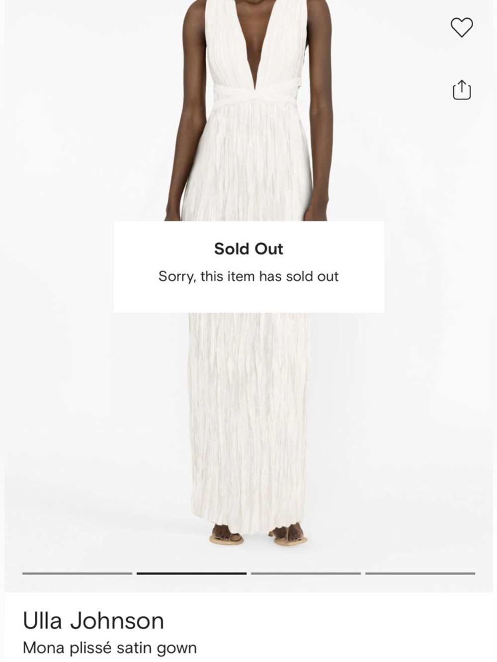 Ulla Johnson Ivory Plissé Satin Maxi Dress